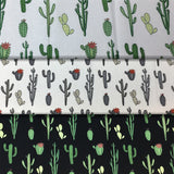 Group swatch multi cactus style printed fabric in various colours