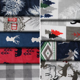 Group swatch minke lodge series fabric in various styles/colours