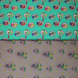 Group swatch assorted Super Mario Bros (licensed) print fabrics in various styles