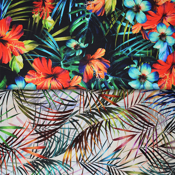 Group swatch meet me in paradise floral fabric collection in various styles/colours