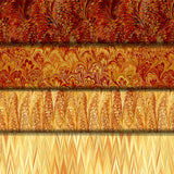Group swatch assorted fabrics from The Art of Marbling: Boho Butterscotch collection