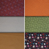 Group swatch coffee shop themed fabrics in various styles/colours