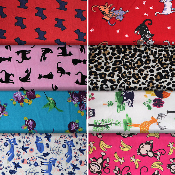 Group swatch assorted animal print fabrics in various styles/colours