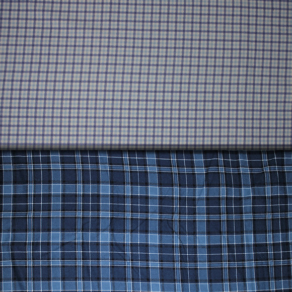 Group swatch assorted plaid fabrics in various styles