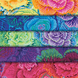 Group swatch floral printed fabric in various colours