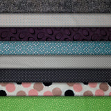 Group swatch assorted circles & dots print fabrics