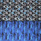 Group swatch assorted shark printed fabrics in various styles