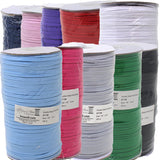 Group photo 100m spools of 1/8" (3mm) wide elastic in various colours