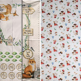 Group swatch assorted baby themed fabric and panels in various styles