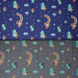 Group swatch rainbows and snails fabrics in various colours