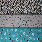 Square swatch assorted nordic friends forever themed fabrics in various styles/colours