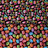 Group swatch assorted food themed fabrics in various styles/colours