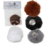 Faux Rabbit (Short Hair) Pom Poms with pin in assorted colours