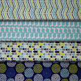 Group swatch Dachshund themed fabrics in various styles/colours