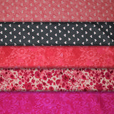 Group swatch romance themed fabrics in various styles/colours