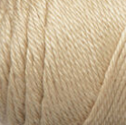 Swatch of Caron Simply Soft Solids yarn in shade bone (light beige)