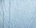 Swatch of Caron Simply Soft Solids yarn in shade soft blue (lightest pastel blue)