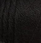 Swatch of Caron Simply Soft Solids yarn in shade black