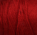 Swatch of Caron Simply Soft Solids yarn in shade autumn red (dark red)