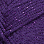 Swatch of Caron Simply Soft Party yarn in shade purple sparkle (purple yarn with purple shimmer flecks)