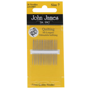 Packs of 20 quilting needles in various sizes