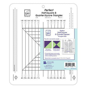 Perfect Half-Square & Quarter Square Triangles Ruler - (12 1/2" x 10 1/2") in packaging on white background