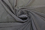 Swirled swatch Studded Upholstery fabric (black fabric with tiny white/silver raised dots allover)