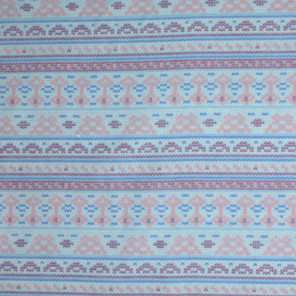 Square swatch tribal pattern fabric (baby blue fabric with busy stripes pattern in tribal/southwest look in peach, blue, purple colourway)