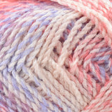 Swatch of Marble Chunky yarn in shade MC95 (pale cream, pinks and purples)