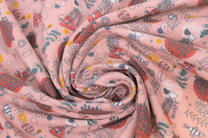 Group swatch assorted floral printed fabrics in a variety of colours and styles