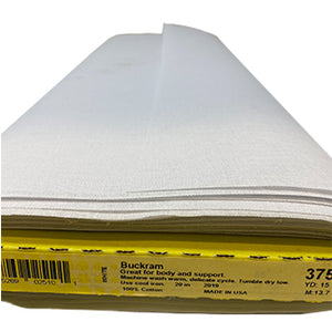 Full roll of white sew-in buckram (stiffener)