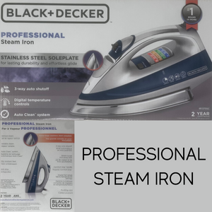Professional Steam Iron packaging photos and title