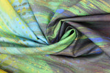 Swirled swatch sundance fabric (painted look abstract rainbow coloured fabric with finger painted look sun shapes and colour dots)