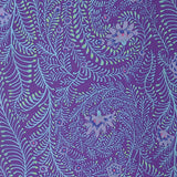 Swatch of ferns floral printed fabric in purple