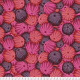 Swatch of sea urchin printed fabric in red