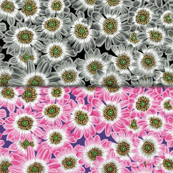 Group swatch assorted Lucy printed floral fabrics in various colours