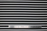 Flat swatch linework themed fabric in tent stripes (thick horizontal black and white stripes)
