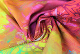 Swirled swatch paradise fabric (rainbow ombre finger painted look fabric with rainbow coloured circular floral look mandalas tossed within same colourway section)