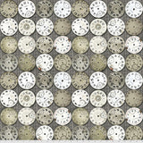 Square swatch timepieces fabric (grey fabric with circular clock faces allover in vintage style)
