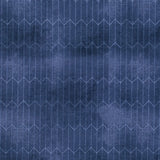 Swatch of vintage collage printed fabric in chalk lines (blue)