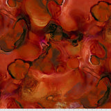 Square swatch Intense fabric (red orange marbled/wet look fabric)