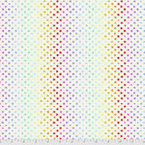 Sqaure Suited and Booted Wonder fabric swatch (white fabric with small vertical stripes of card suits (tiny) allover in rainbow holographic look effect)