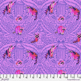 One Mans Trash fabric (purple racoon printed fabric with floral design background)