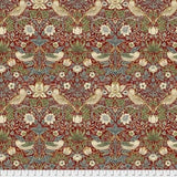 Swatch of strawberry floral printed fabric (large) in red