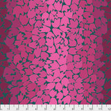 Swatch of ombre leaves printed fabric in pink
