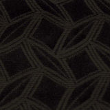 Square swatch of velvet upholstery fabric with abstract squares/diamonds/dots outlines design (black fabric with darkest grey pattern)