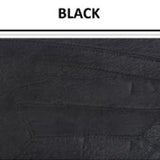 Patchwork look vinyl swatch in shade black with label