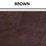 Patchwork look vinyl swatch in shade brown with label