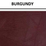 Patchwork look vinyl swatch in shade burgundy with label