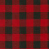 Swatch of red and black buffalo check flannel